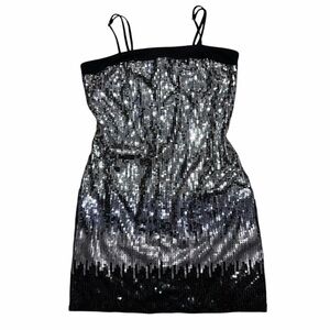 NWOT Ombre Sequin Sleeveless Mini Dress 8